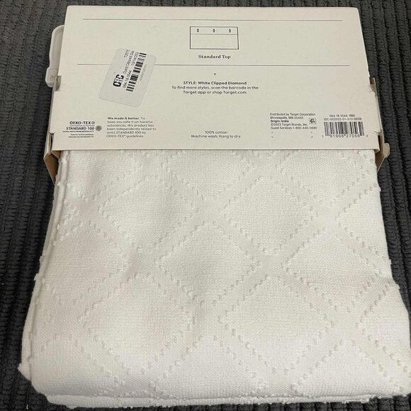 Brand New Threshold Dyed Clipped Diamond Shower Curtain - White. 72in x 72in. W - Picture 3 of 3